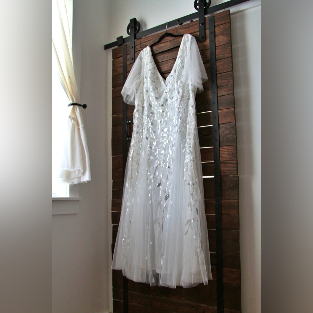 Ever Pretty White Wedding Dress with Leaf Embroidery